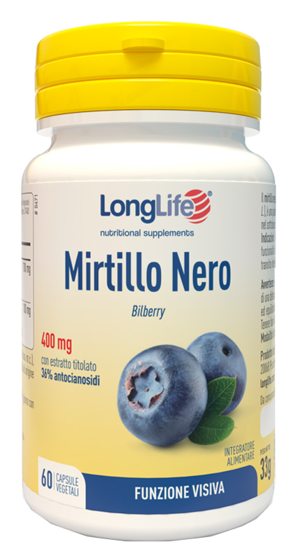 LONGLIFE MIRTILLO NERO 60 CAPSULE VEGETALI - Farmacianumberone.it