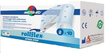 CEROTTO IMPERMEABILE PER FISSAGGIO MEDICAZIONI M-AID ROLLFLEX A-STOP M 10X10 CM - Farmacianumberone.it