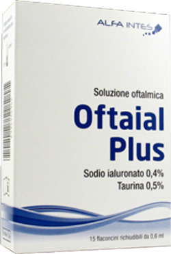 SOLUZIONE OFTALMICA OFTAIAL PLUS ACIDO IALURONICO 0,4% E TAURINA 15 FLACONCINI RICHIUDIBILI DA 0,6 ML - Farmacianumberone.it
