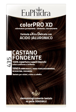 EUPHIDRA COLORPRO XD 435 CASTANO FONDENTE GEL COLORANTE CAPELLI IN FLACONE + ATTIVANTE + BALSAMO + GUANTI - Farmacianumberone.it