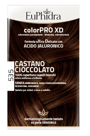 EUPHIDRA COLORPRO XD 535 CASTANO CIOCCOLATO GEL COLORANTE CAPELLI IN FLACONE + ATTIVANTE + BALSAMO + GUANTI - Farmacianumberone.it