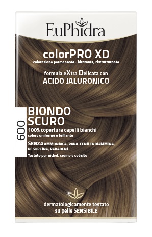 EUPHIDRA COLORPRO XD 600 BIONDO SCURO GEL COLORANTE CAPELLI IN FLACONE + ATTIVANTE + BALSAMO + GUANTI - Farmacianumberone.it