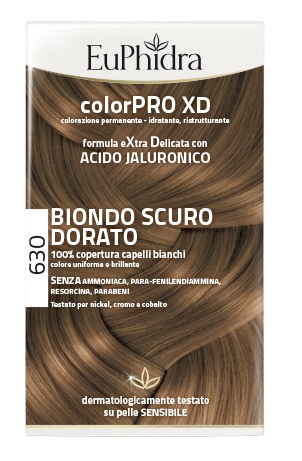 EUPHIDRA COLORPRO XD 630 BIONDO SCURO DORATO GEL COLORANTE CAPELLI IN FLACONE + ATTIVANTE + BALSAMO + GUANTI - Farmacianumberone.it