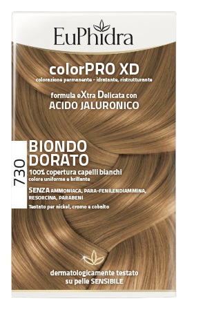EUPHIDRA COLORPRO XD 730 BIONDO DORATO GEL COLORANTE CAPELLI IN FLACONE + ATTIVANTE + BALSAMO + GUANTI - Farmacianumberone.it