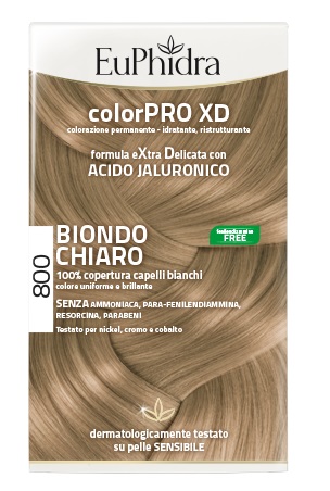 EUPHIDRA COLORPRO XD 800 BIONDO CHIARO GEL COLORANTE CAPELLI IN FLACONE + ATTIVANTE + BALSAMO + GUANTI - Farmacianumberone.it