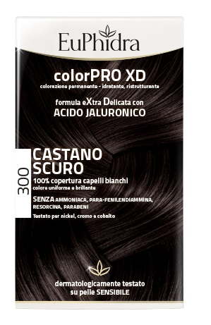 EUPHIDRA COLORPRO XD 300 CASTANO SCURO GEL COLORANTE CAPELLI IN FLACONE + ATTIVANTE + BALSAMO + GUANTI - Farmacianumberone.it
