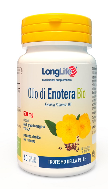 LONGLIFE OLIO ENOTERA BIO 60 PERLE 500 MG - Farmacianumberone.it