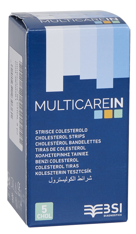 TEST COLESTEROLEMIA MULTICARE IN COLESTEROLO IN STRISCE CON ASPIRAZIONE CAPILLARE 5 PEZZI - Farmacianumberone.it