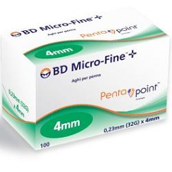 AGO PER PENNA DA INSULINA BD MICROFINE PENTAPOINT GAUGE 32 4 MM 100 PEZZI - Farmacianumberone.it