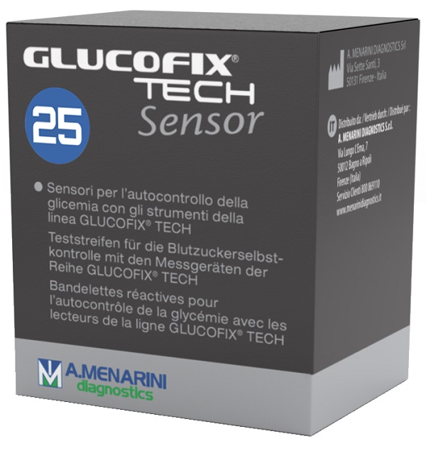 STRISCE MISURAZIONE GLICEMIA GLUCOFIX TECH SENSOR 25 PEZZI - Farmacianumberone.it