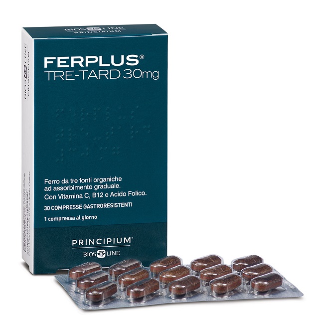 PRINCIPIUM FERPLUS TRE RETARD 30MG 30 COMPRESSE GASTRORESISTENTI - Farmacianumberone.it