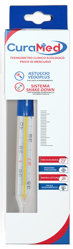 TERMOMETRO CLINICO OVALE AL GALLIO CON AGITATORE CURATERM - Farmacianumberone.it