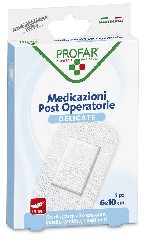 MEDICAZIONE POST OPERATORIA STERILE GARZA ANTIADERENTE 6X10 CM 5 PEZZI PROFAR - Farmacianumberone.it
