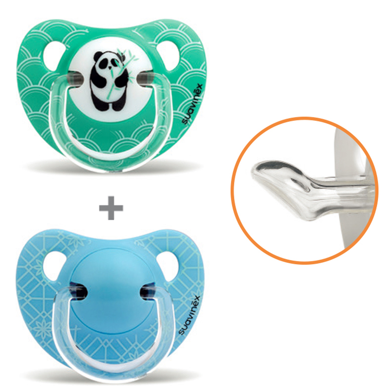 SUAVINEX PANDA SUCCHIETTO ANATOMICO S 6/18 MESI BAMBU' VERDE 2 PEZZI - Farmacianumberone.it