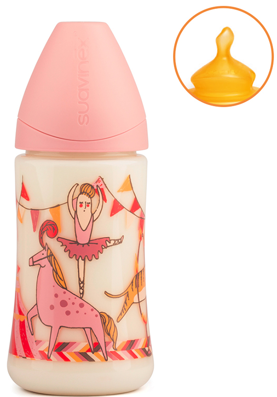 SUAVINEX LE CIRQUE BALLERINA BIBERON DA 270ML ANATOMICO L ROSA - Farmacianumberone.it