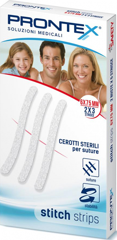PRONTEX STITCH STRIPS 6X75 10 PEZZI - Farmacianumberone.it