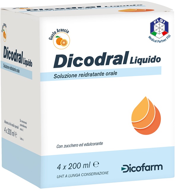 DICODRAL LIQUIDO SOLUZIONE REIDRATANTE ORALE 4 X 200 ML - Farmacianumberone.it