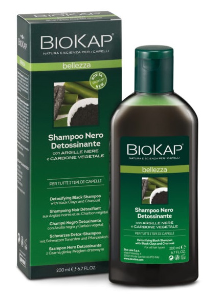 BIOKAP BELLEZZA SHAMPOO NERO DETOSSINANTE 200 ML BIOSLINE - Farmacianumberone.it