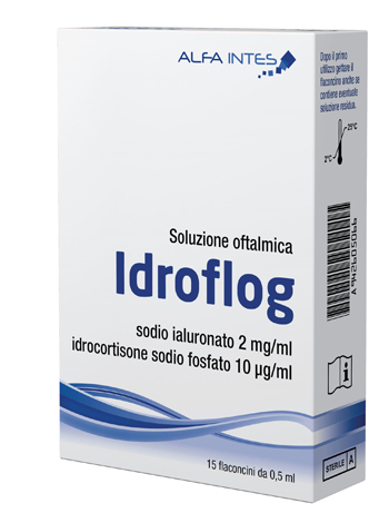 SOLUZIONE OFTALMICA IDROFLOG A BASE DI IALURONATO DI SODIO E IDROCORTISONE SODIO FOSFATO 15 FLACONCINI DA 0,5 ML - Farmacianumberone.it