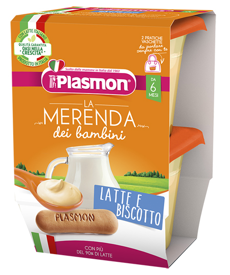 PLASMON LA MERENDA DEI BAMBINI MERENDE LATTE BISCOTTO ASETTICO 2 X 120 G - Farmacianumberone.it