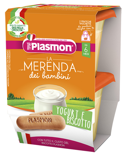 PLASMON LA MERENDA DEI BAMBINI SAPORE DI NATURA YOGURT BISCOTTO ASETTICO 2 X 120 G - Farmacianumberone.it