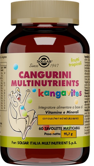 CANGURINI MULTINUTRIENTS FRUTTI TROPICALI 60 TAVOLETTE - Farmacianumberone.it