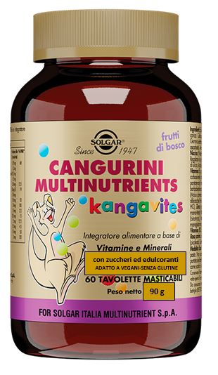 CANGURINI MULTINUTRIENTS FRUTTI BOSCO 60 TAVOLETTE MASTICABILI - Farmacianumberone.it