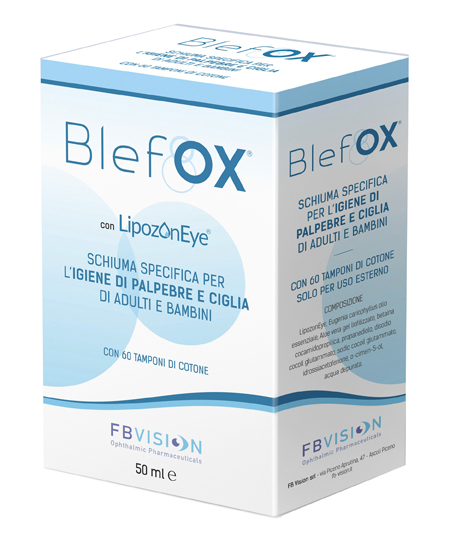 BLEFOX SCHIUMA SPECIFICA PER IGIENE PALPEBRE E CIGLIA 50 ML CON EROGATORE + 60 DISCHETTI - Farmacianumberone.it