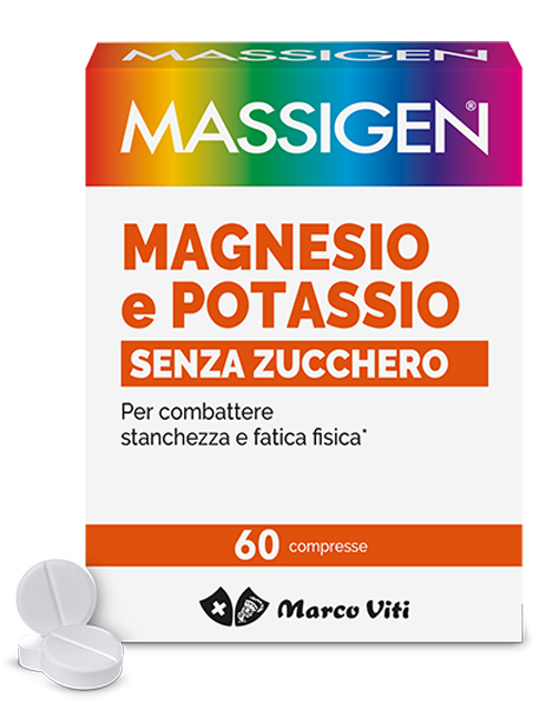 MASSIGEN MAGNESIO POTASSIO SENZA ZUCCHERI 60 COMPRESSE - Farmacianumberone.it