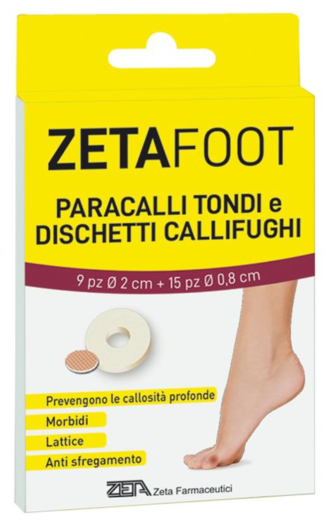 ZETAFOOT PARACALLO TONDO 9 PEZZI + DISCHETTO CALLIFUGO 15 PEZZI - Farmacianumberone.it