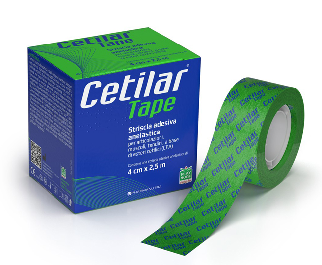 STRISCIA ADESIVA ANELASTICA CETILAR TAPE CM 4 X 2,5 M - Farmacianumberone.it