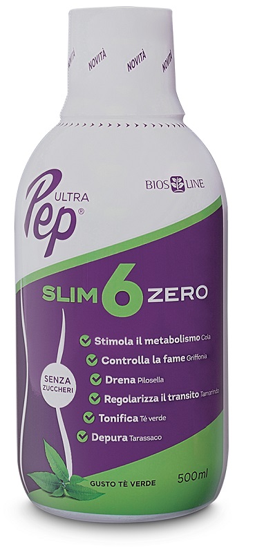 ULTRA PEP SLIM 6 ZERO TE' VERDE 500 ML BIOSLINE - Farmacianumberone.it