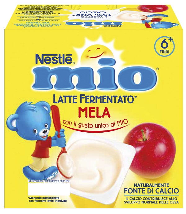 MIO MERENDA LATTE FERMENTATO MELA 4 PEZZI DA 100 G - Farmacianumberone.it