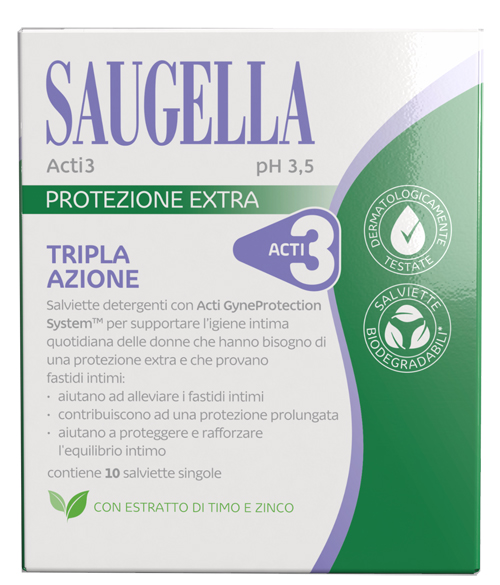 SAUGELLA ACTI3 SALVIETTINE 10 PEZZI - Farmacianumberone.it
