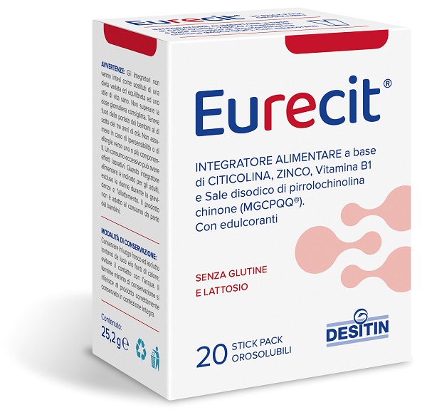 EURECIT 20 STICK PACK OROSOLUBILI DA 1,26 G CON EDULCORANTI SENZA GLUTINE SENZA LATTOSIO - Farmacianumberone.it