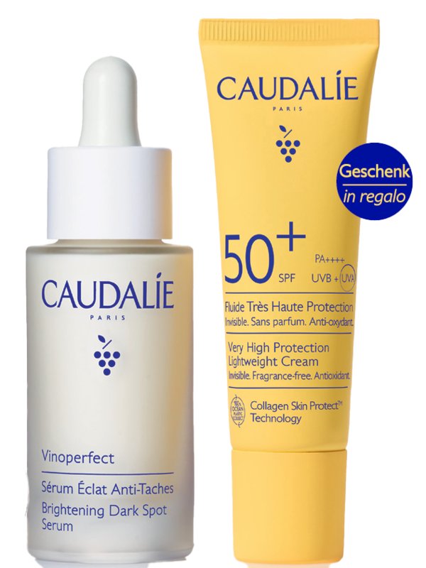 VINOPERFECT & SOLARE COFANETTO SIERO 2026 1 SIERO ILLUMINANTE ANTIMACCHIE 30 ML + 1 FLUIDO AD ALTISSIMA PROTEZIONE SPF50+ 20 ML - Farmacianumberone.it