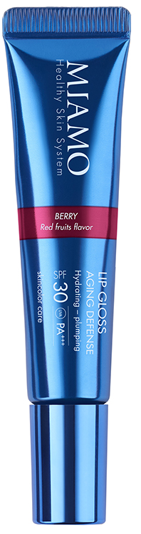 MIAMO SKINCOLOR CARE LIP GLOSS AGING DEFENSE SPF 30+ BERRY RED FRUITS FLAVOR 15 ML - Farmacianumberone.it