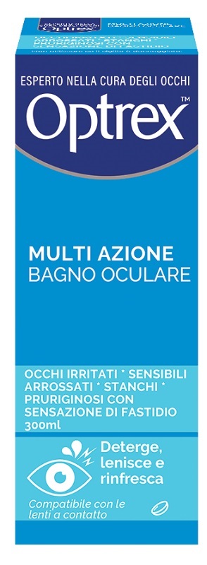 BAGNO OCULARE OPTREX MULTI AZIONE 300 ML + OCCHIERA FLESSIBILE - Farmacianumberone.it