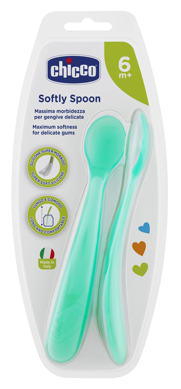 CHICCO CUCCHIAIO SILICONE MASCHILE BI PACK 6M+ - Farmacianumberone.it