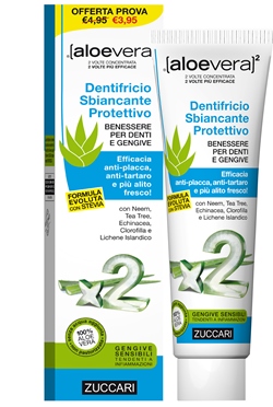 ALOEVERA2 DENTIFRICIO SBIANCANTE PROTETTIVO CON STEVIA 100 ML - Farmacianumberone.it