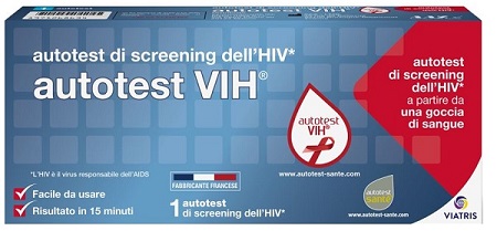 AUTOTEST VIH SCREENING DELL'HIV CONTIENE 1 AUTOTEST + SOLUZIONE + BISTURI + CEROTTO + GARZA + SALVIETTA DISINFETTANTE - Farmacianumberone.it