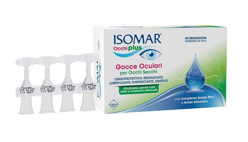 ISOMAR OCCHI PLUS GOCCE OCULARI PER OCCHI SECCHI ALL'ACIDO IALURONICO 0,25% 30 FLACONCINI MONODOSE - Farmacianumberone.it