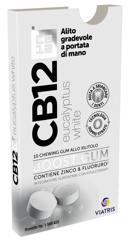 CB12 BOOST EUCALYPTUS WHITE 10 CHEWING GUM - Farmacianumberone.it