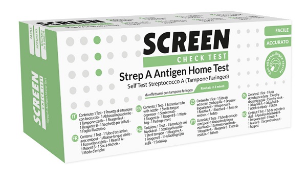 TEST RAPIDO CHE RILEVA LO STREPTOCOCCO A TRAMITE TAMPONE FARINGEO SCREEN CHECK TEST STREPTOCOCCO 2 PEZZI - Farmacianumberone.it