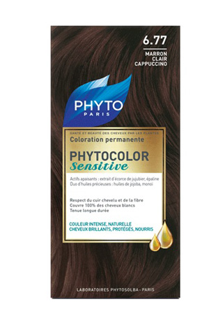 PHYTOCOLOR SENSITIVE 6.77  CASTANO CHIARO NOCCIOLA 1 LOZIONE LIQUIDA 60 ML + 1 CREMA 40 ML + 1 BALSAMO 12 ML + FOGLIETTO DI ISTRUZIONI + GUANTI LATTICE - Farmacianumberone.it