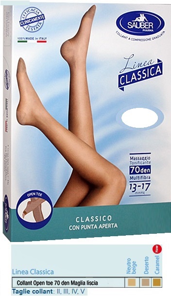 SAUBER COLLANT OPEN TOE MAGLIA LISCIA 70 DEN COLORE NEUTRO BEIGE TAGLIA 3 LINEA CLASSICA - Farmacianumberone.it