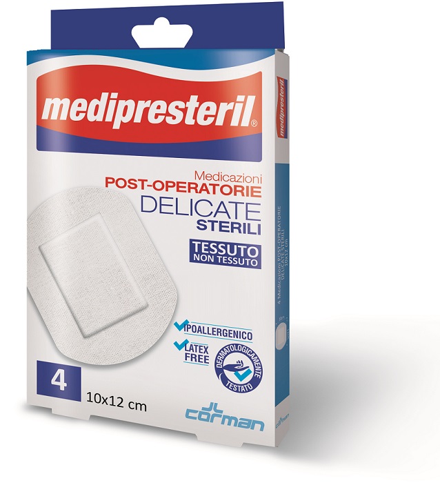 MEDIPRESTERIL MEDICAZIONI POST OPERATORIE DELICATE 10 X 12 4 PEZZI - Farmacianumberone.it