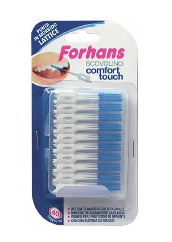 FORHANS SCOVOLINO COMFORT TOUCH PUNTA IN LATTICE 40 PEZZI - Farmacianumberone.it