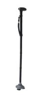 BASTONE PER DEAMBULAZIONE PIEGHEVOLE IN ALLUMINIO CON LUCE TRUSTY CANE BASE 9CM 3 VENTOSE ANTISCIVOLO ALTEZZA REGOLABILE 85-97CM IMPUGNATURA IN ABS 15CM COLORE NERONTO - Farmacianumberone.it