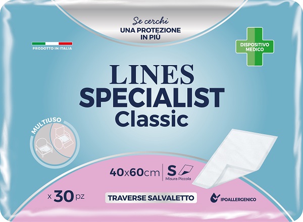 TRAVERSA PER INCONTINENZA LINES SPECIALIST CLASSIC 40X60 CM 30 PEZZI - Farmacianumberone.it